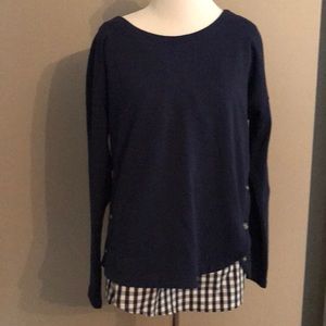 NWT Vineyard Vines Mixed Media Gingham Pullover